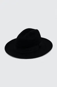 Vlnený klobúk Sisley čierna farba, vlnený