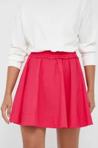 Bavlnená sukňa Sisley ružová farba, mini, áčkový strih #4587792
