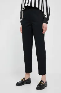 Bavlnené nohavice Sisley čierna farba, strih chinos, vysoký pás #8733312
