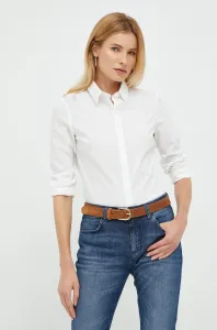Košeľa Sisley dámska, biela farba, regular, s klasickým golierom #6259630