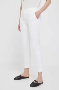 Nohavice Sisley dámske, béžová farba, priliehavé, vysoký pás #8464901