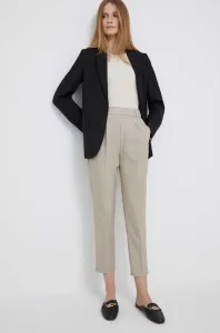 Nohavice Sisley dámske, béžová farba, rovné, vysoký pás #8508335