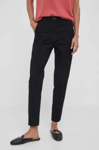 Nohavice Sisley dámske, čierna farba, priliehavé, vysoký pás #8764806