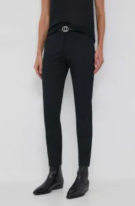 Nohavice Sisley dámske, čierna farba, rovné, stredne vysoký pás #8753767