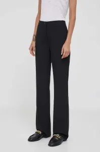 Nohavice Sisley dámske, čierna farba, rovné, vysoký pás #8762916
