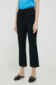 Nohavice Sisley dámske, čierna farba, rovné, vysoký pás #8677341