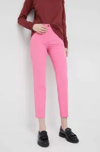 Nohavice Sisley dámske, fialová farba, rovné, vysoký pás #8447700