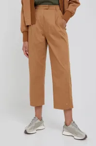 Nohavice Sisley dámske, hnedá farba, široké, vysoký pás #207336