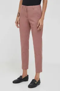 Nohavice Sisley dámske, ružová farba, priliehavé, vysoký pás #8950109