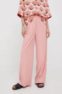 Nohavice Sisley dámske, ružová farba, rovné, vysoký pás #5508520