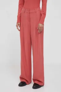 Nohavice Sisley dámske, ružová farba, široké, vysoký pás