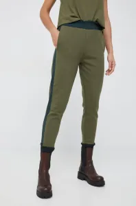 Nohavice Sisley dámske, zelená farba, rovné, vysoký pás #5965368