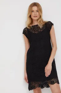 Šaty Sisley čierna farba, mini, rovný strih #4289302