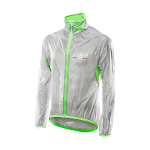 SIX2 Cyklistická vetruodolná bunda - GHOST - transparentná/zelená