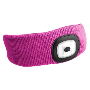 Čelenka s čelovkou 180lm, nabíjecí, USB, univerzální velikost, bavlna/PE, růžová