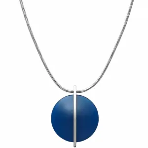 Skagen Oceľový náhrdelník s modrým sklom SKJ1296040