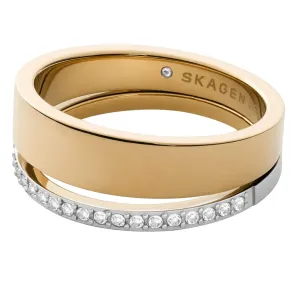 Skagen Nadčasový bicolor prsteň z ocele Elin SKJ1451998 57 mm