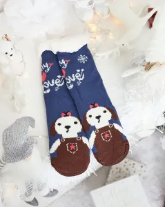 Červené dámske ponožky s vianočným vzorom - Spodné prádlo #8536162