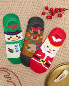 Dámska vianočná obuv s potlačou 3/bal - Spodné prádlo #4086536