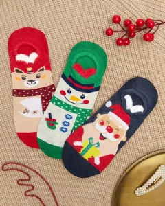 Dámska vianočná obuv s potlačou 3/bal - Spodné prádlo #4086538