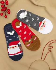 Dámske ponožky s vianočnou potlačou 3/balenie - Spodné prádlo #4086526