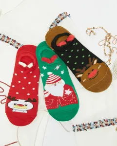 Dámske ponožky s vianočnou potlačou 3/balenie - Spodné prádlo #4086544