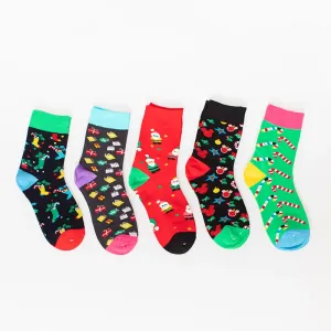 Dámske vianočné ponožky 5 / bal - Spodná bielizeň #4081253