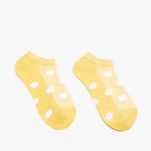 Dámske žlté ponožky s bodkovanými ponožkami - Spodná bielizeň