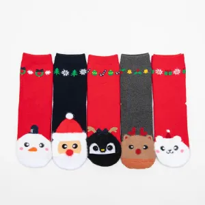Farebné dámske ponožky s vianočným vzorom - Spodná bielizeň #4081365