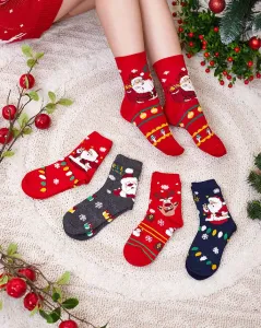 Farebné dámske ponožky s vianočným vzorom - Spodná bielizeň #8399642