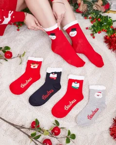 Farebné dámske ponožky s vianočným vzorom - Spodná bielizeň #8422933