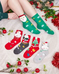 Farebné dámske ponožky s vianočným vzorom - Spodná bielizeň #8422935
