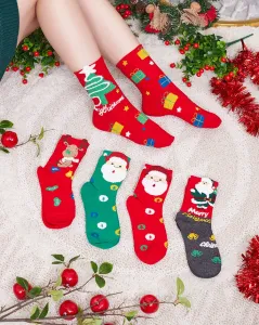 Farebné dámske ponožky s vianočným vzorom - Spodná bielizeň #8422936