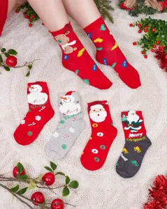 Farebné dámske ponožky s vianočným vzorom - Spodná bielizeň #8422937