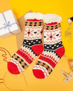 Farebné dámske ponožky s vianočným vzorom - Spodné prádlo