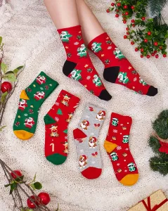 Royalfashion Vzorované vianočné dámske ponožky 5 ks #8399634