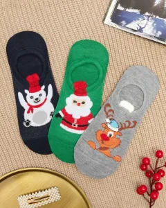 Vianočné ponožky s potlačou 3/bal - Spodné prádlo #4086528