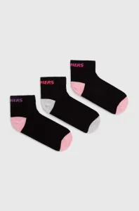 Detské ponožky Skechers 3-pak čierna farba