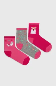 Detské ponožky Skechers 3-pak fialová farba #7790633