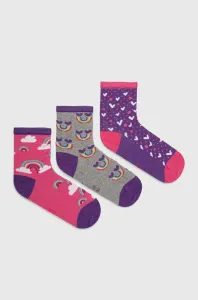 Detské ponožky Skechers 3-pak fialová farba #6260726