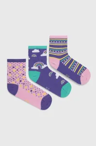 Detské ponožky Skechers 3-pak fialová farba #6260725