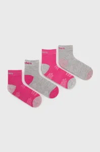 Detské ponožky Skechers 4-pak fialová farba