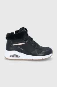 Skechers UNO - COZY ON AIR Detská zimná obuv, čierna, veľkosť 35
