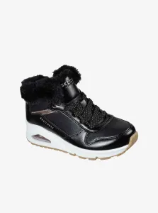 Skechers UNO - COZY ON AIR Detská zimná obuv, čierna, veľkosť