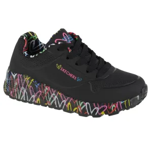 Skechers UNO LITE - LOVELY LUV Detská voľnočasová obuv, čierna, veľkosť #4270948