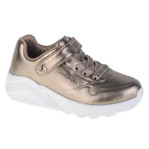 Skechers UNO LITE Dievčenská voľnočasová obuv, strieborná, veľkosť #755484
