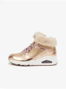 Skechers UNO - COZY ON AIR Detská zimná obuv, zlatá, veľkosť #5577249