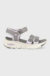 Sandále Skechers Arch Fit Fresh Bloom dámske, šedá farba, na platforme