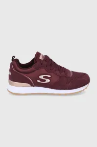 Topánky Skechers bordová farba, na plochom podpätku #8918709