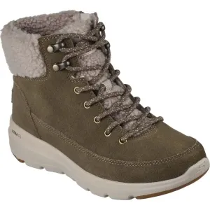 Skechers GLACIAL ULTRA - WOODLANDS Dámska zimná obuv, khaki, veľkosť #8291494